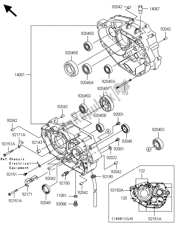 Todas as partes de Bloco Do Motor do Kawasaki KLX 250 2014