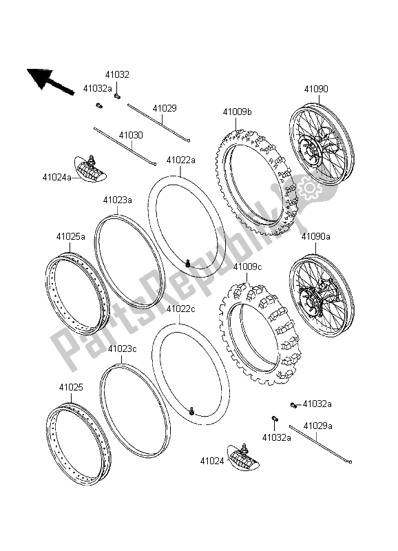 All parts for the Tires of the Kawasaki KX 250 1999