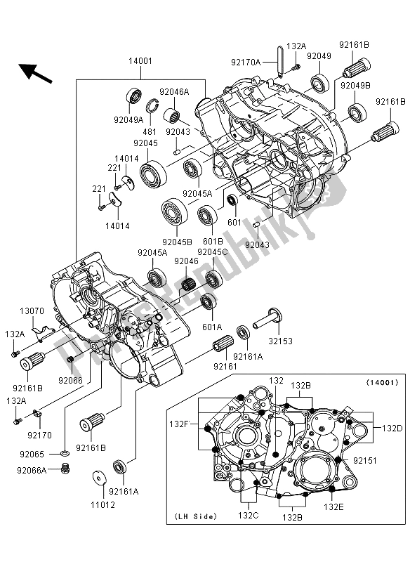 Tutte le parti per il Carter del Kawasaki KVF 360 4X4 2008