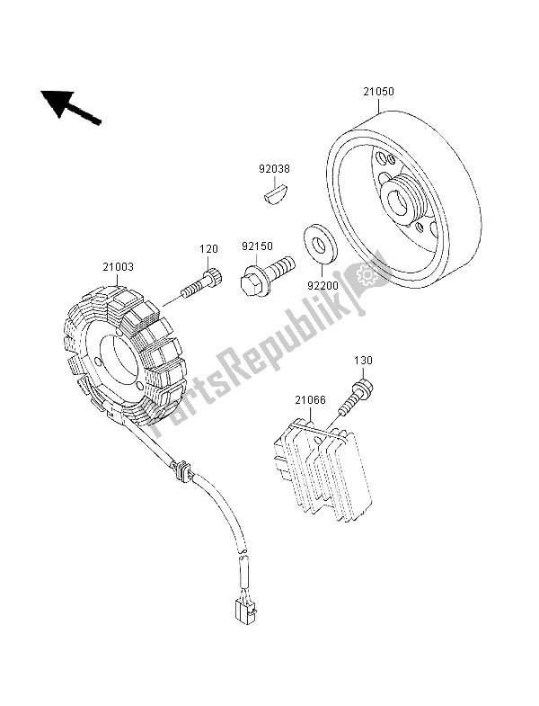 Wszystkie części do Generator Kawasaki ZZR 600 1996