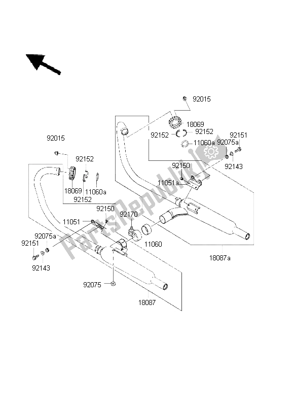 Tutte le parti per il Silenziatore del Kawasaki W 650 2001