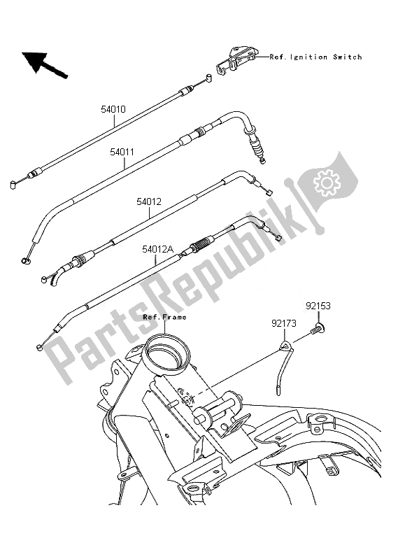 Toutes les pièces pour le Câbles du Kawasaki ER 6F ABS 650 2011