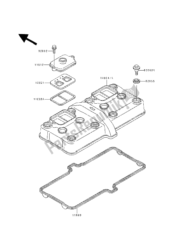 Todas las partes para Cubierta De Tapa De Cilindro de Kawasaki ZZ R 600 1990