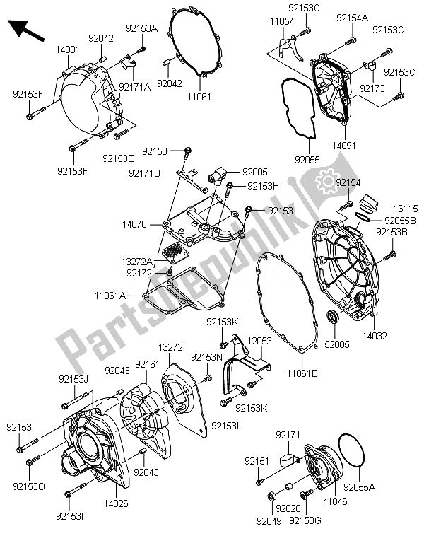 All parts for the Engine Cover(s) of the Kawasaki ZZR 1400 ABS 2014