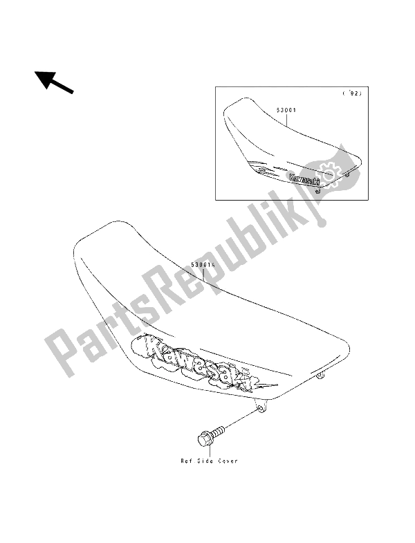 All parts for the Seat of the Kawasaki KX 80 SW LW 1993