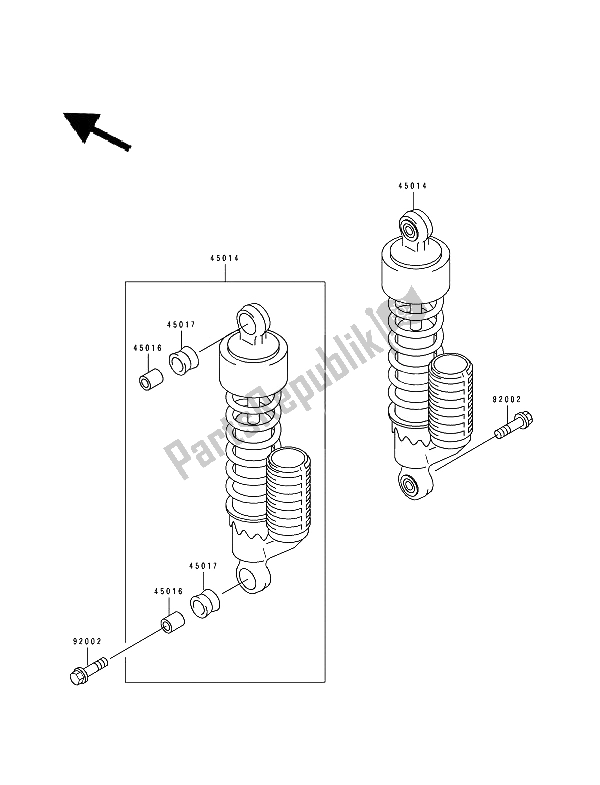 Tutte le parti per il Ammortizzatori) del Kawasaki Estrella 250 1994