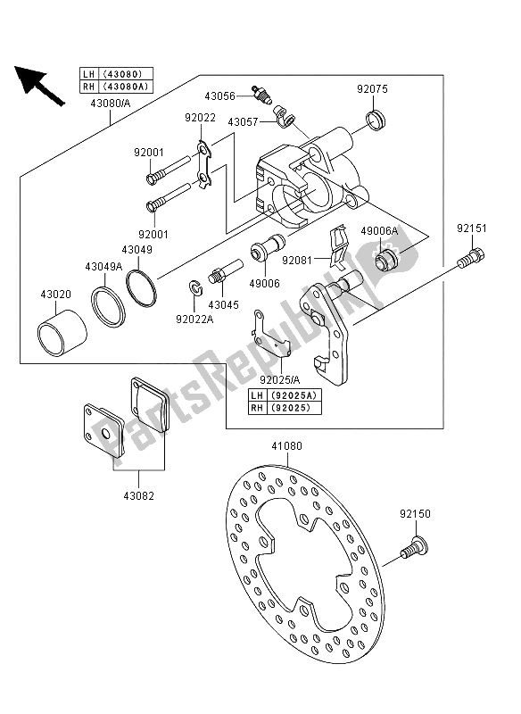 All parts for the Front Brake of the Kawasaki KVF 360 4X4 2013