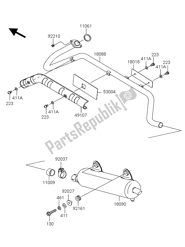 Todas las partes para Silenciador de Kawasaki KVF 360 4X4 2006