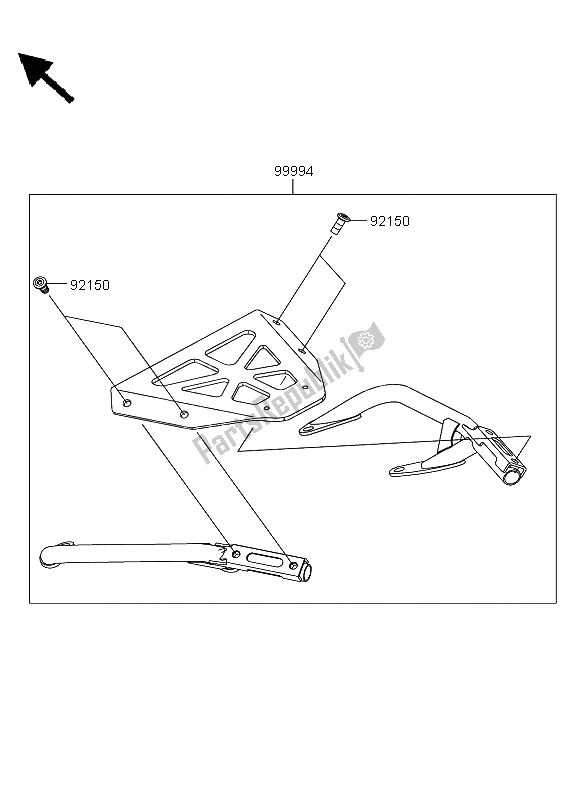 Tutte le parti per il Accessorio (supporto Bauletto) del Kawasaki Versys 650 2013