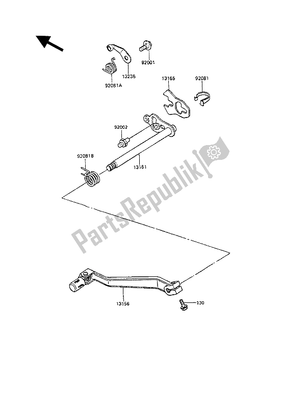 Todas las partes para Mecanismo De Cambio De Marcha de Kawasaki KLR 250 1990