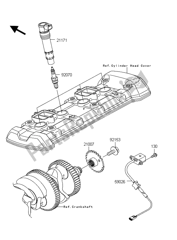 All parts for the Ignition System of the Kawasaki Z 1000 2012