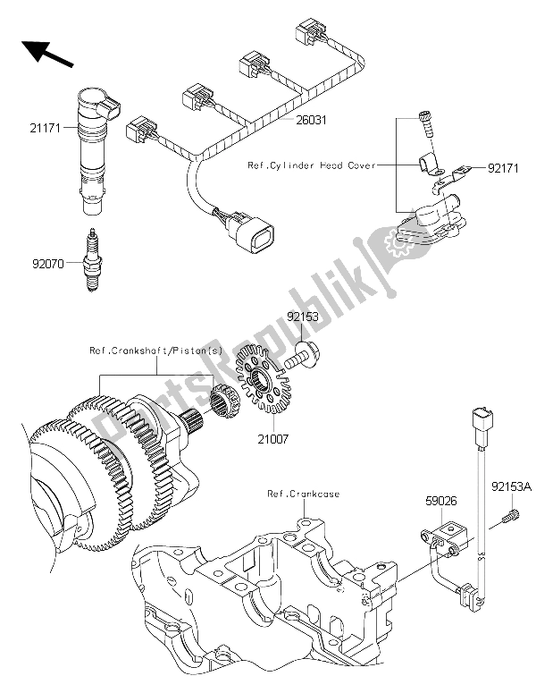 All parts for the Ignition System of the Kawasaki 1400 GTR ABS 2016