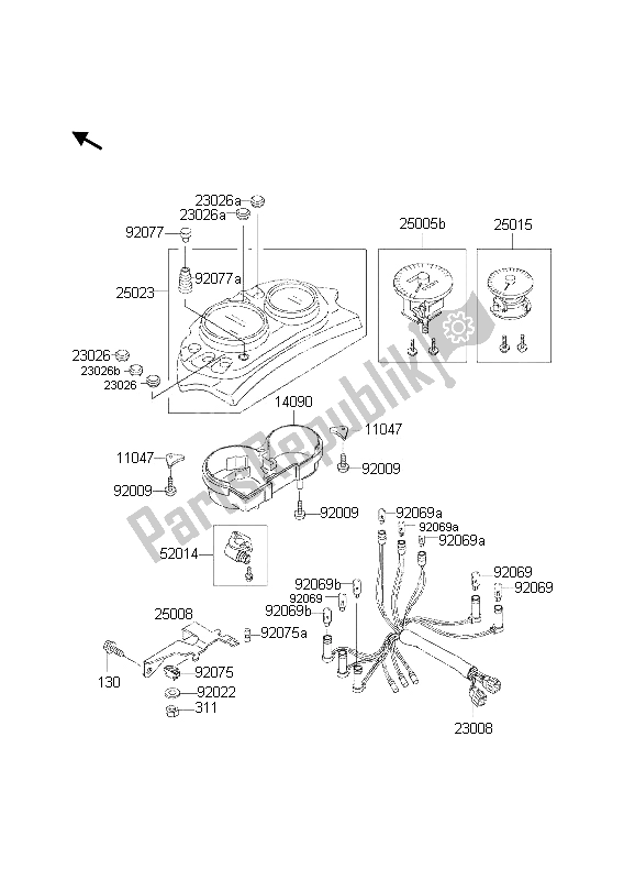 Tutte le parti per il Metro del Kawasaki KLE 500 2002