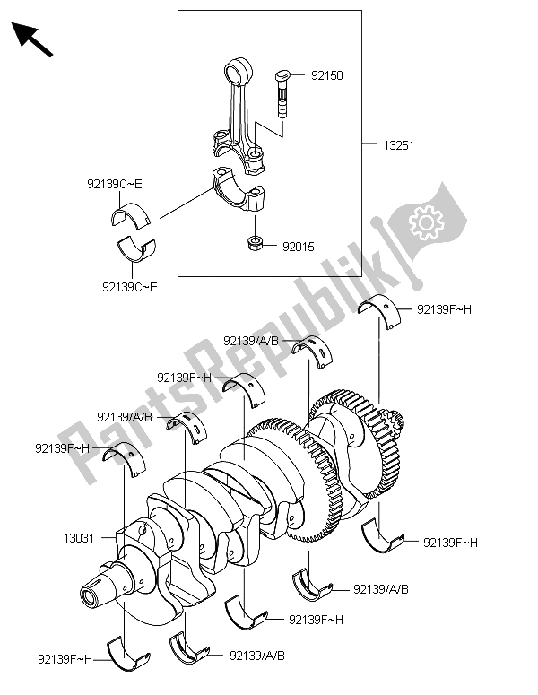 Todas las partes para Cigüeñal de Kawasaki Z 1000 ABS 2013