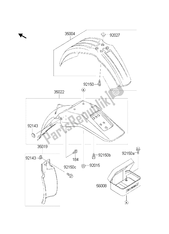 Toutes les pièces pour le Ailes du Kawasaki KDX 200 2002