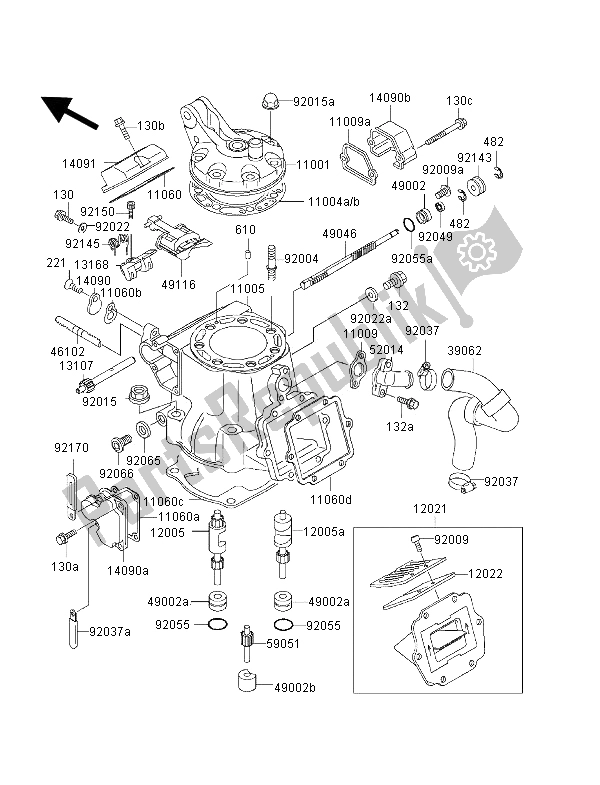 Todas las partes para Culata Y Cilindro de Kawasaki KX 250 2001