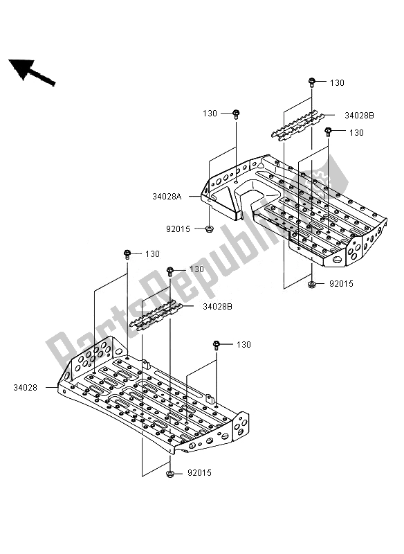 All parts for the Footrests of the Kawasaki KVF 650 4X4 2007