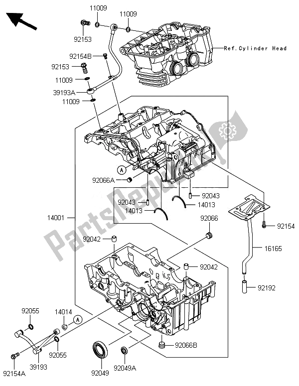 Toutes les pièces pour le Carter du Kawasaki Ninja 300 2014