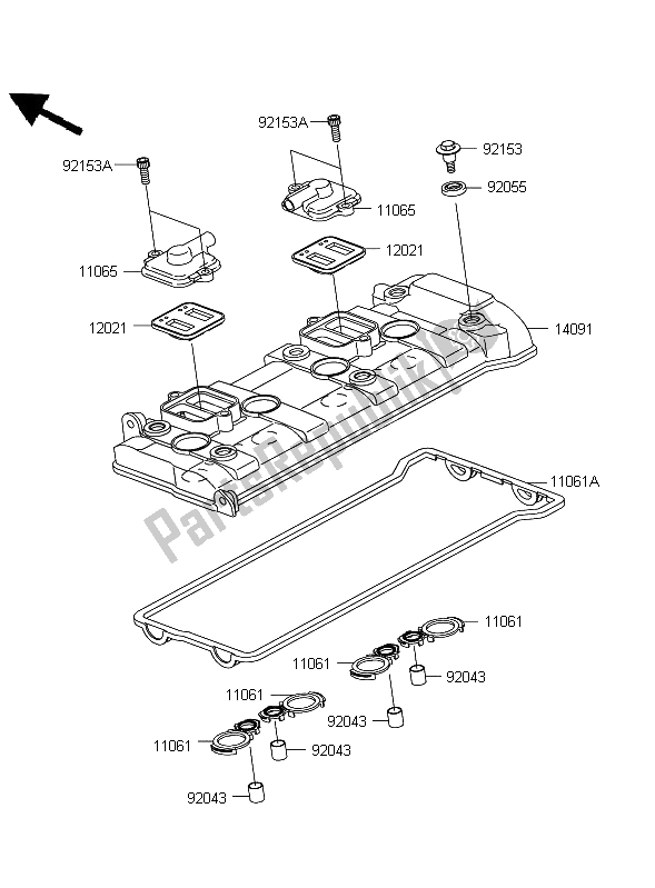 Tutte le parti per il Coperchio Della Testata del Kawasaki Ninja ZX 10R 1000 2009