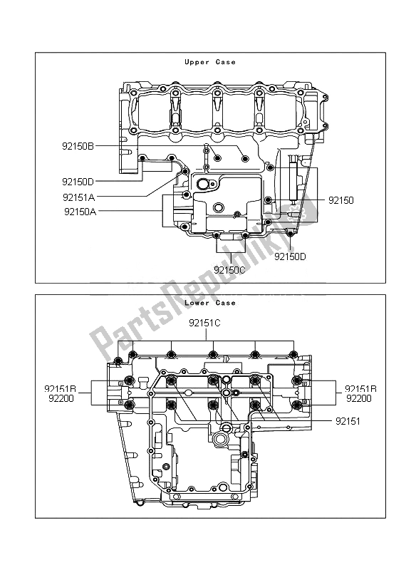 Toutes les pièces pour le Modèle De Boulon De Carter du Kawasaki Z 750 2007