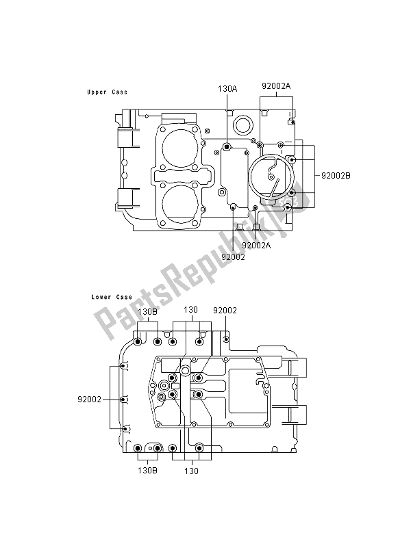 Tutte le parti per il Modello Del Bullone Del Basamento del Kawasaki GPZ 500S 1996