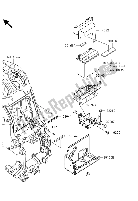 Tutte le parti per il Custodia Della Batteria del Kawasaki 1400 GTR ABS 2013