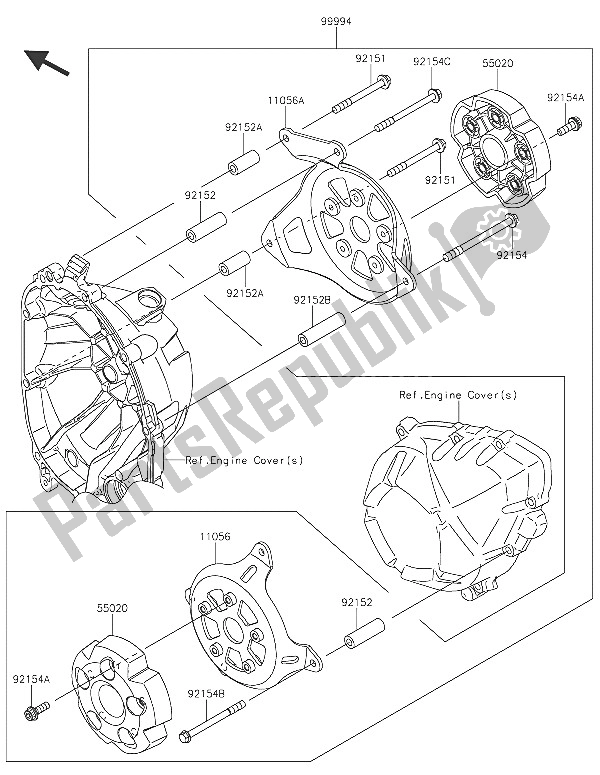 Tutte le parti per il Accessorio (protezione Motore) del Kawasaki Z 800 ABS 2016