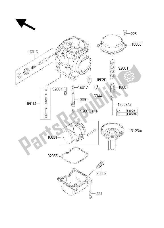 Todas as partes de Partes Do Carburador do Kawasaki KLE 500 2001