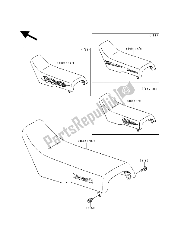 Tutte le parti per il Posto A Sedere del Kawasaki KX 500 1992