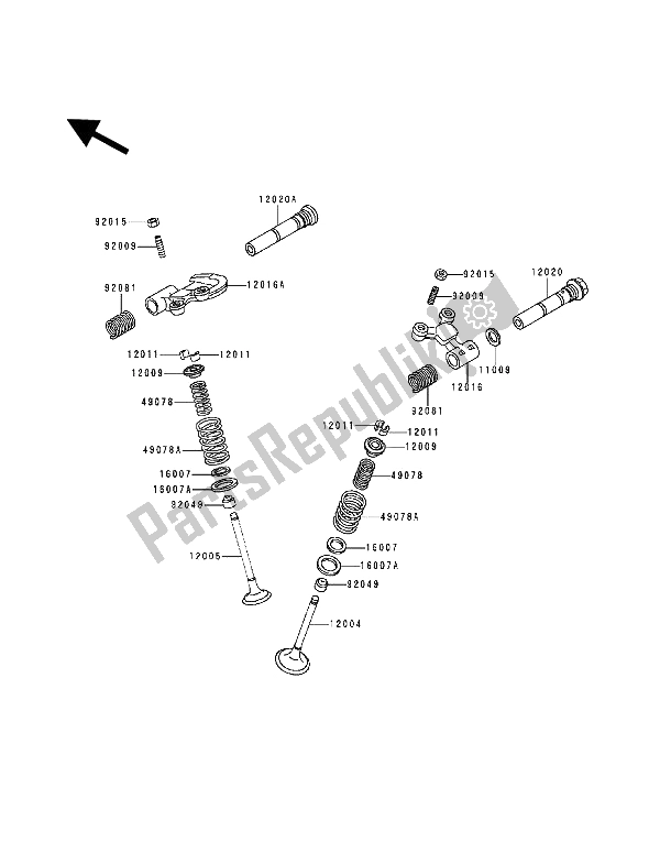 Todas las partes para Válvula (s) de Kawasaki KLR 250 1994