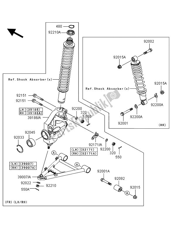 Tutte le parti per il Sospensione del Kawasaki KVF 360 2006