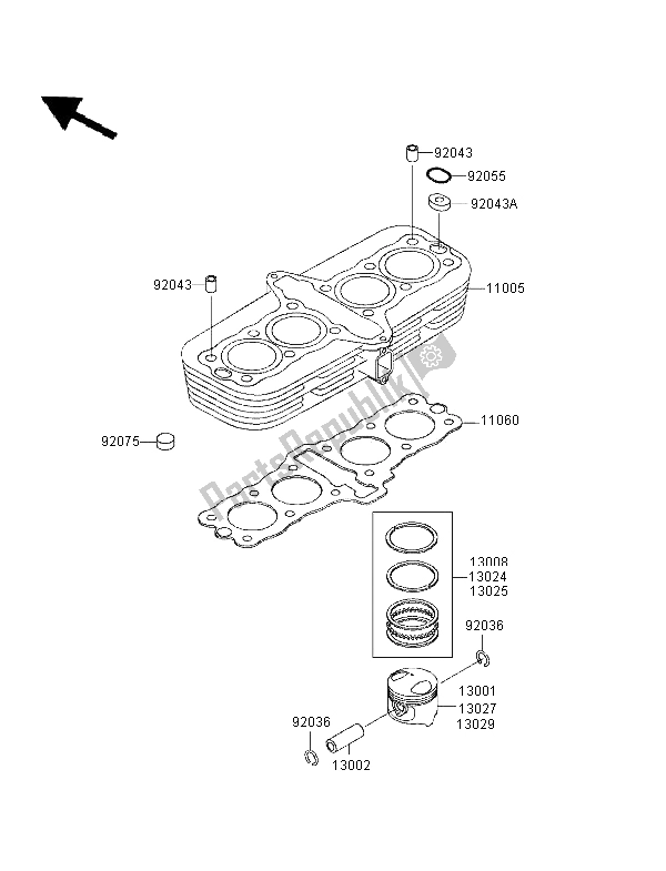 Tutte le parti per il Cilindro E Pistone del Kawasaki Zephyr 750 1996