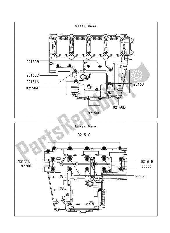 Todas las partes para Patrón De Perno Del Cárter de Kawasaki Z 750 2012