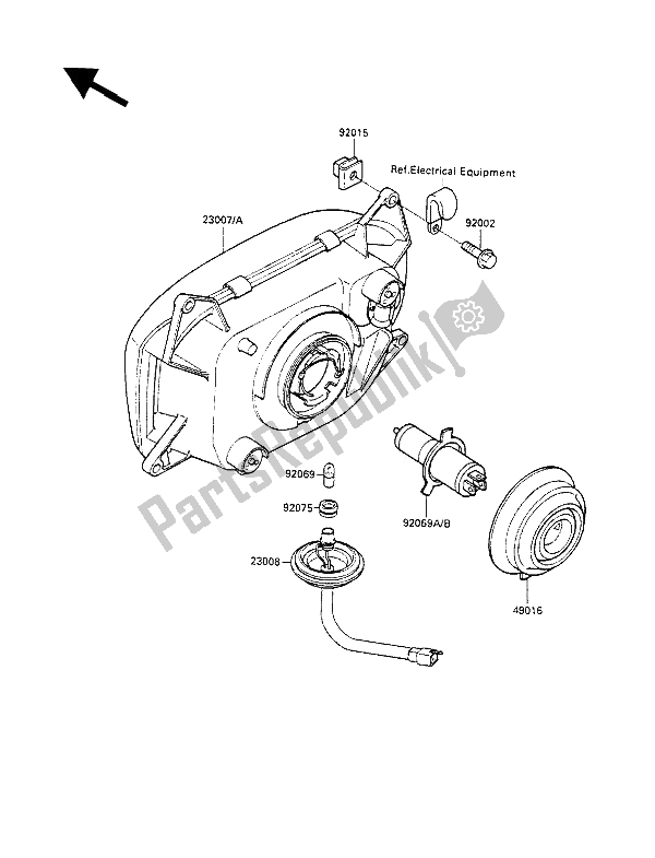 Todas las partes para Faro (s) de Kawasaki GPX 600R 1990