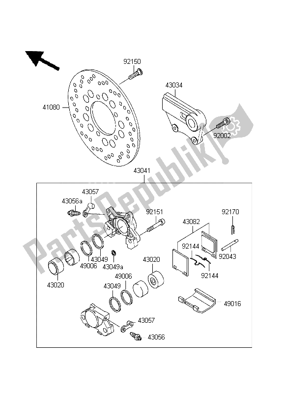 Todas las partes para Freno Trasero de Kawasaki Ninja ZX 7R 750 1999