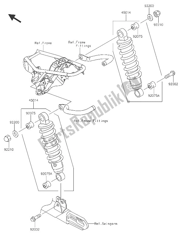 Wszystkie części do Zawieszenie I Amortyzator Kawasaki W 800 2016