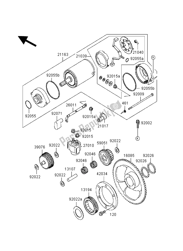 Tutte le parti per il Antipasto del Kawasaki KLR 650 1998