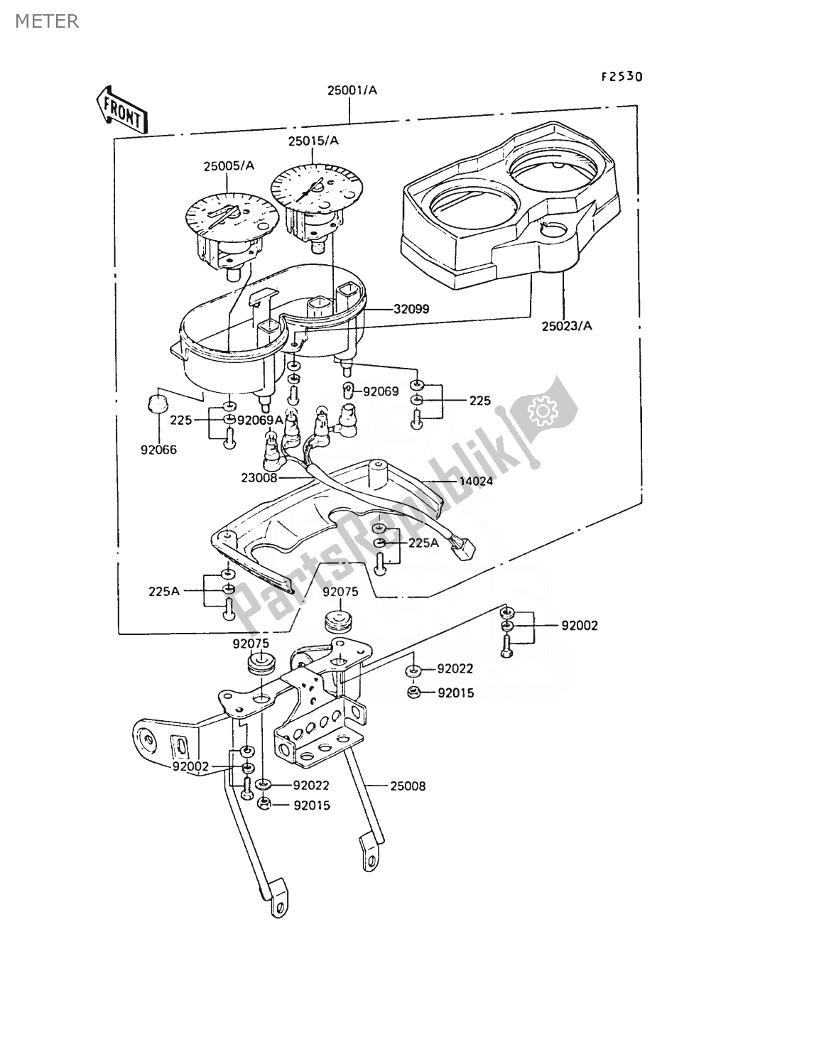 All parts for the Meter of the Kawasaki AR 50 1989