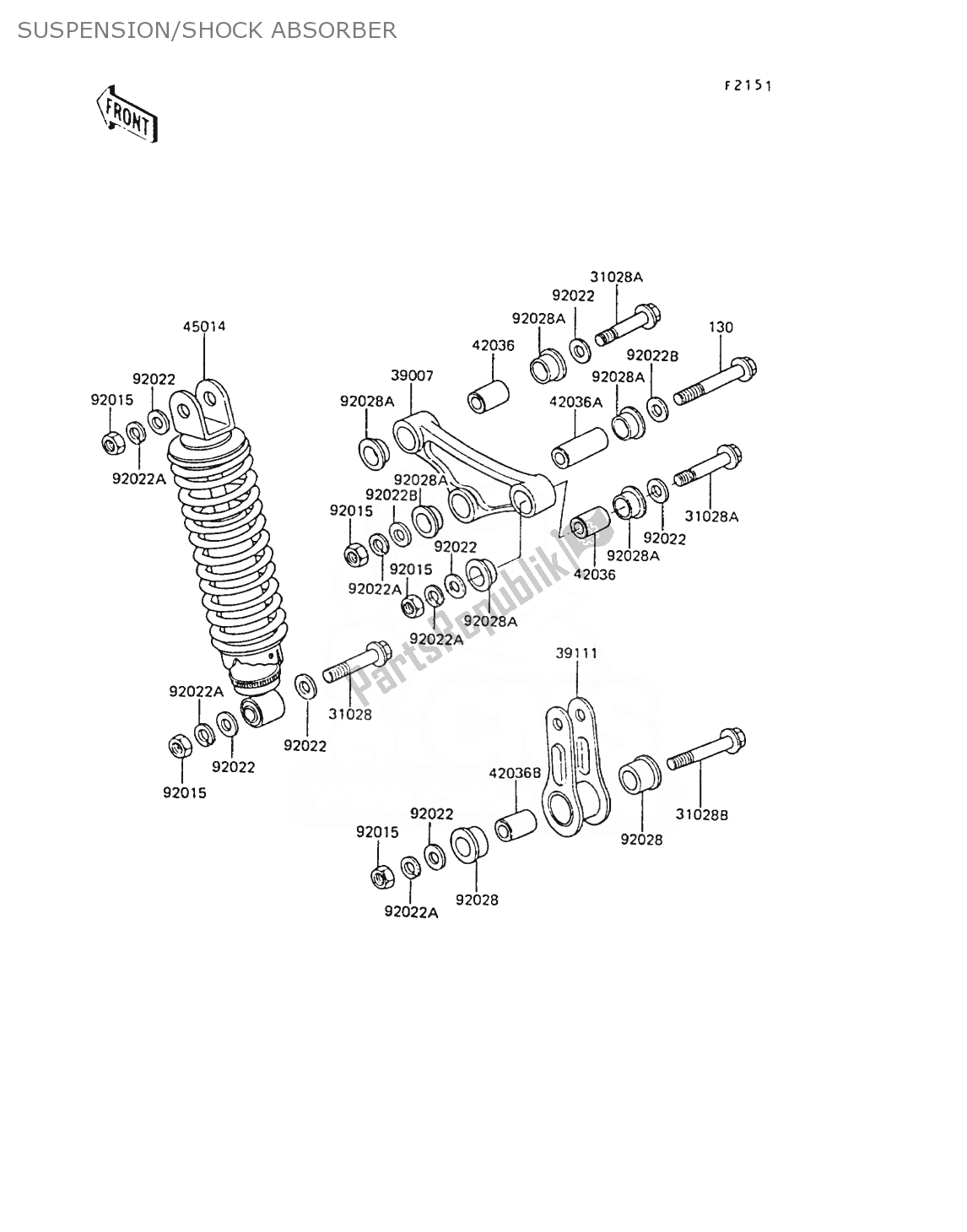 Tutte le parti per il Suspension/shock Absorber del Kawasaki AR 80 1990