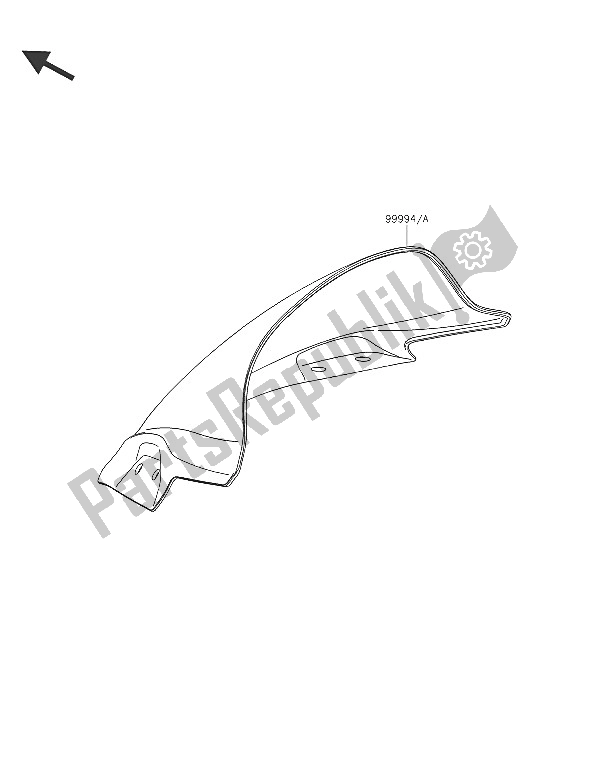 All parts for the Accessory (windshield) of the Kawasaki Ninja 300 2016