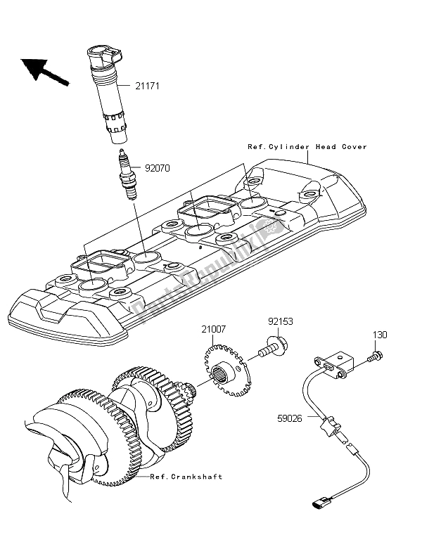 All parts for the Igntion System of the Kawasaki Z 1000 SX 2011