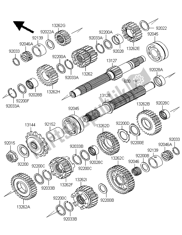 Tutte le parti per il Trasmissione del Kawasaki Z 750 ABS 2011
