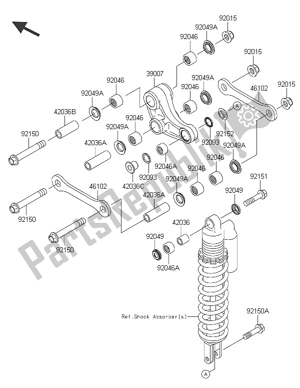 Alle onderdelen voor de Suspensie van de Kawasaki KX 85 SW 2016