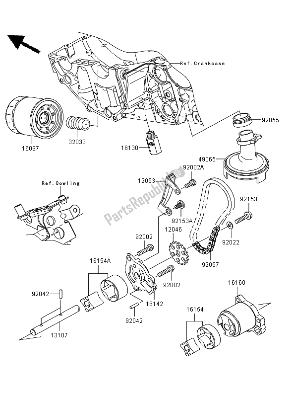 All parts for the Oil Pump of the Kawasaki Versys ABS 650 2008