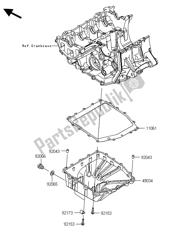 Alle onderdelen voor de Olie Pan van de Kawasaki Ninja ZX 6R 600 2014