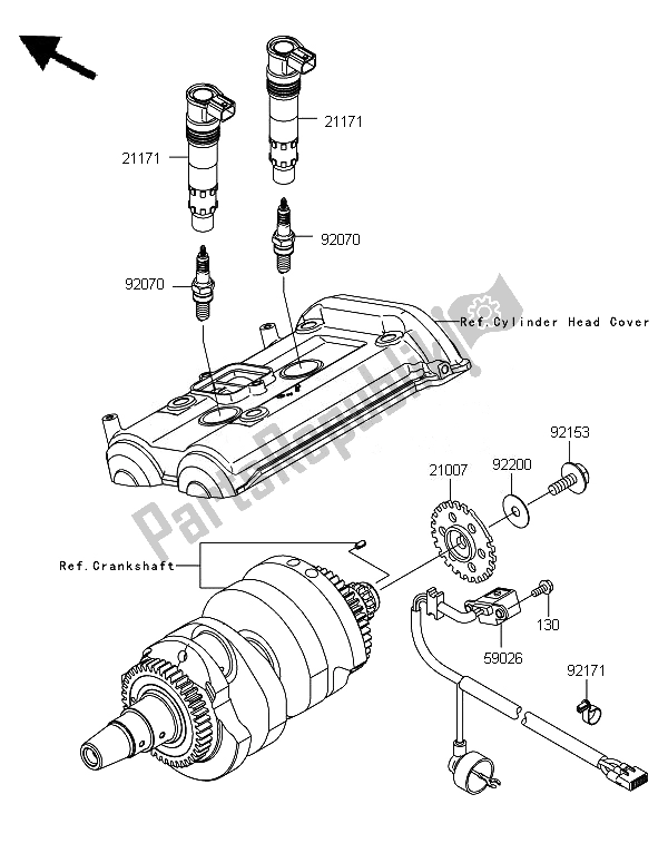 All parts for the Ignition System of the Kawasaki Versys ABS 650 2010