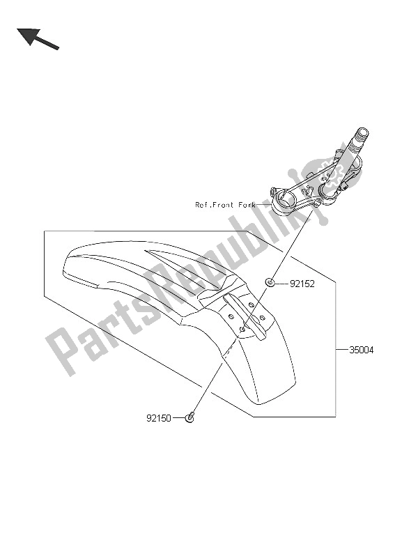 All parts for the Front Fender(s) of the Kawasaki KLX 125 2016