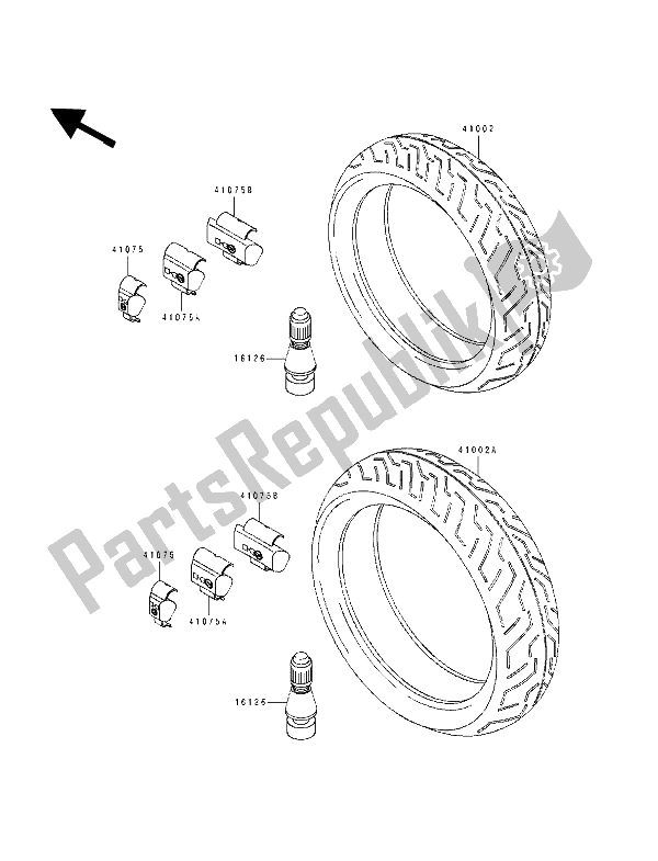 All parts for the Tires of the Kawasaki ZZ R 1100 1994