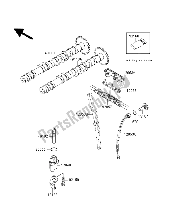 Tutte le parti per il Albero A Camme E Tenditore del Kawasaki ZXR 400 1995