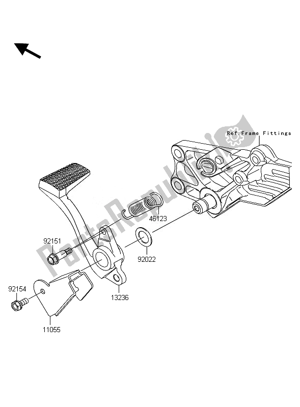 Toutes les pièces pour le Pédale De Frein du Kawasaki 1400 GTR ABS 2011